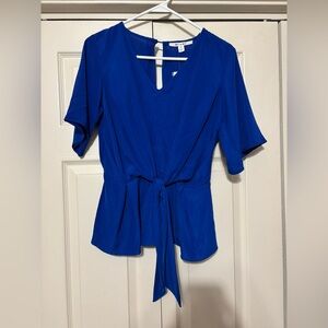 Miami Royal Blue Tie-Front Blouse